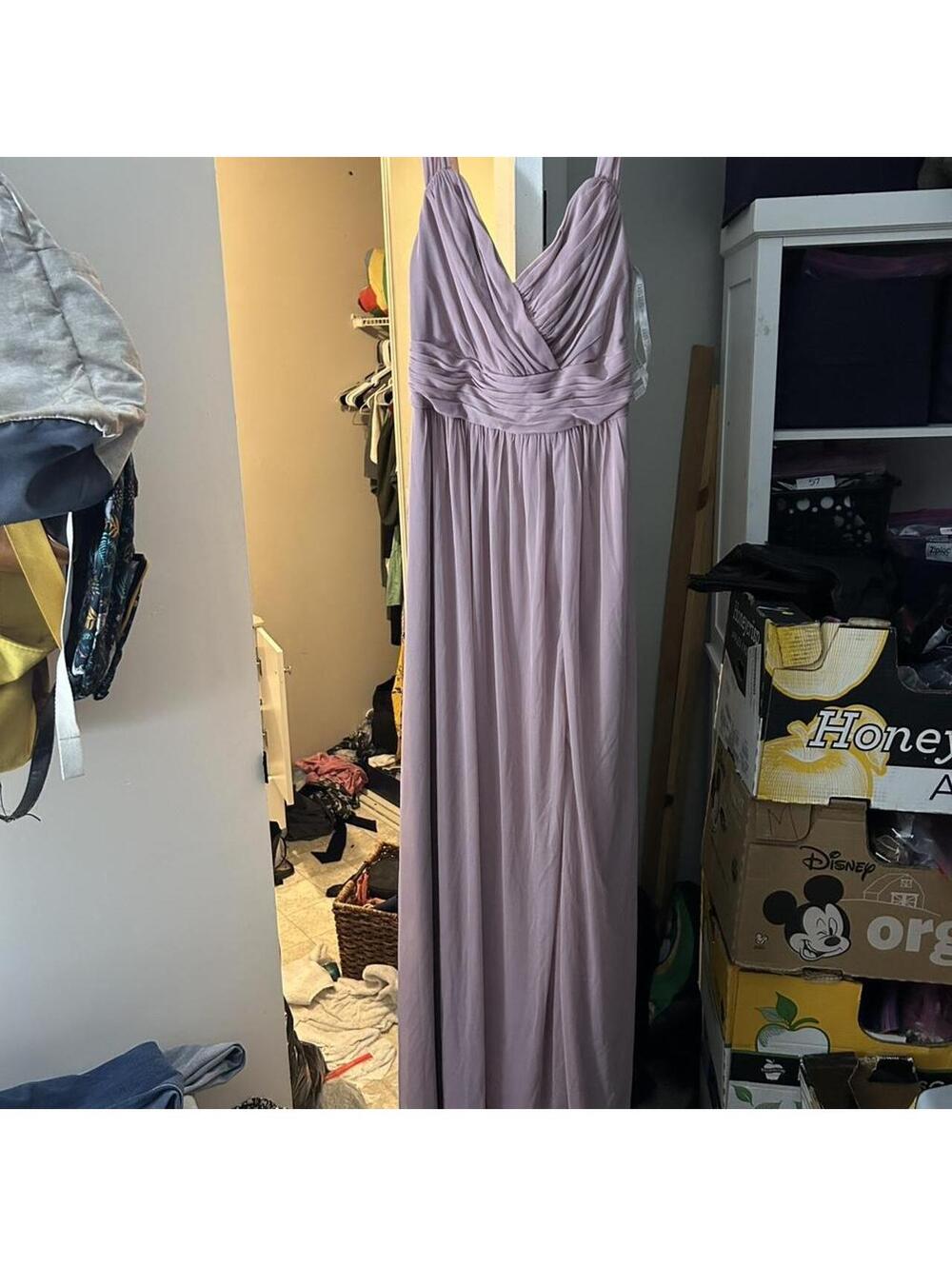 David's Bridal Women's Purple and Pink Dress